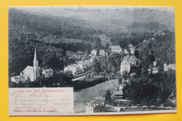 AK Gruss aus Bad Schlangenbad / Ortsansicht / 1903 / Straßen - Kirche - Architektur
